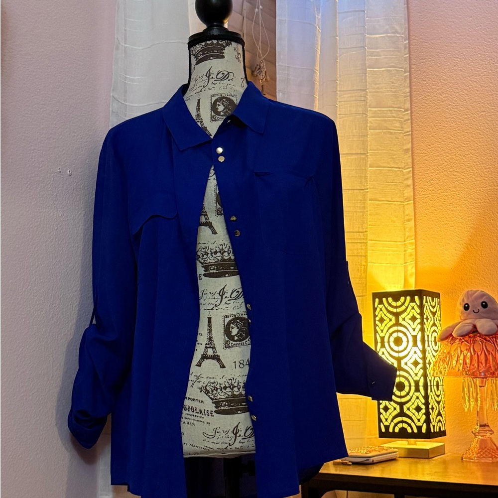 Ivanka Trump Royal Blue Button-Up Blazer